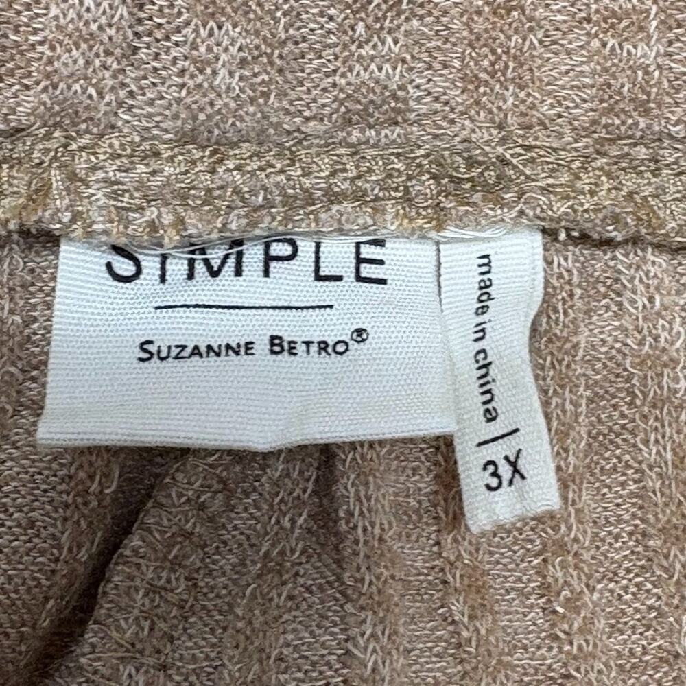 Simple Suzanne Betro Wide Flare Leg Texture Ribbed Palazzo Pants Camel Size 3X - Picture 6 of 11